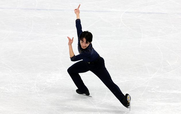 鍵山優真選手（2月8日、北京オリンピック・フィギュアスケートの男子ショートプログラム）