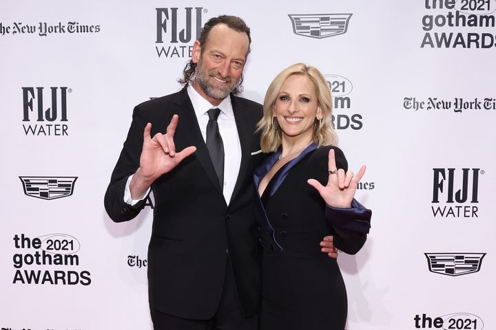 Troy Kotsur and Marlee Matlin attend the 2021 Gotham Awards in November. 