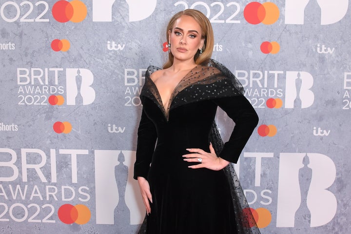 Adele on the Brits red carpet