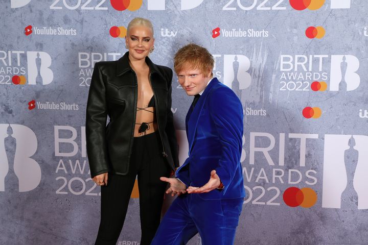 Anne-Marie and Ed Sheeran attend The BRIT Awards 2022 at The O2 Arena.
