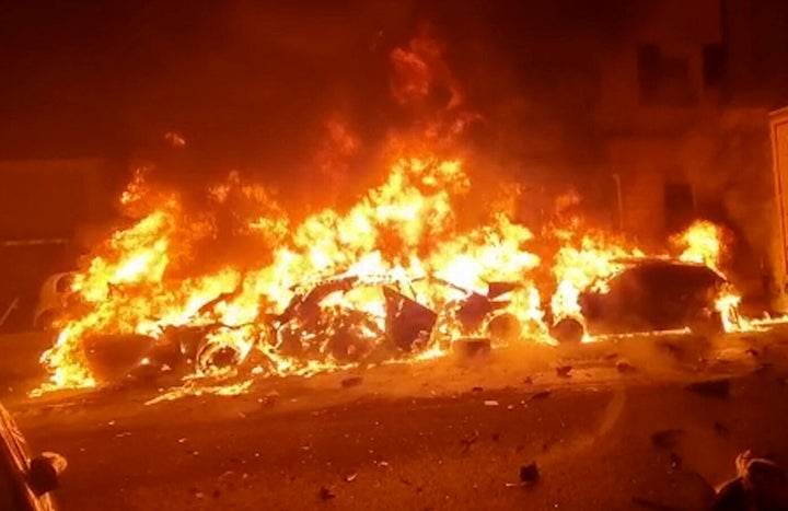 Police say an intoxicated driver rammed his truck into parked cars in southern Germany, shoving the vehicles against buildings and causing some of them to catch fire. qhiukiuiqkeinv