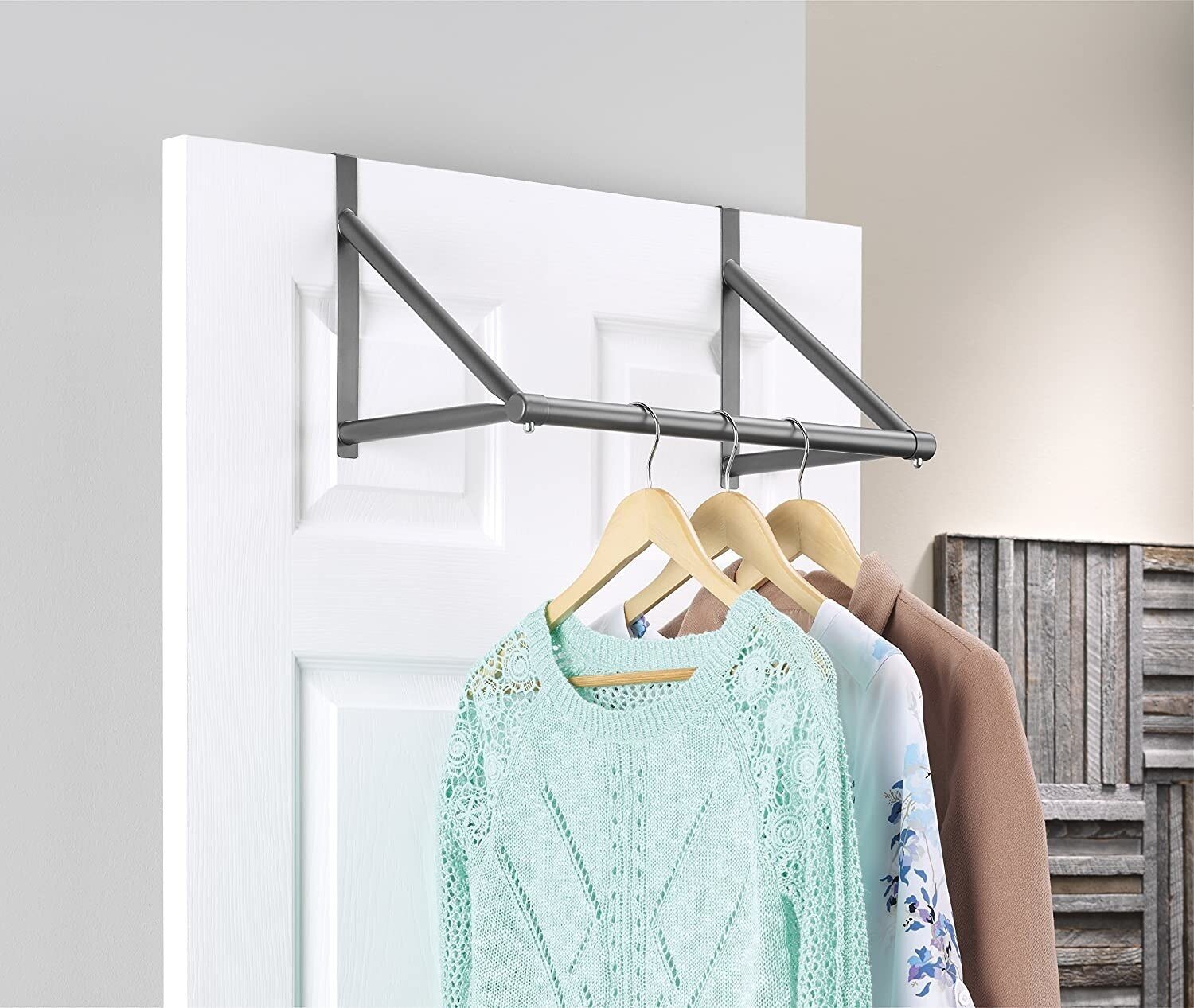 Space Saving Clothes Hanger 22 Arms Steel Double Row Pants Rack Towel Rack Pull Out Pants Hanger Trouser Rack Sliding Rail Extendable Scarf Organizer Tie Rack with Non-Slip Flocking Hanging Rod 