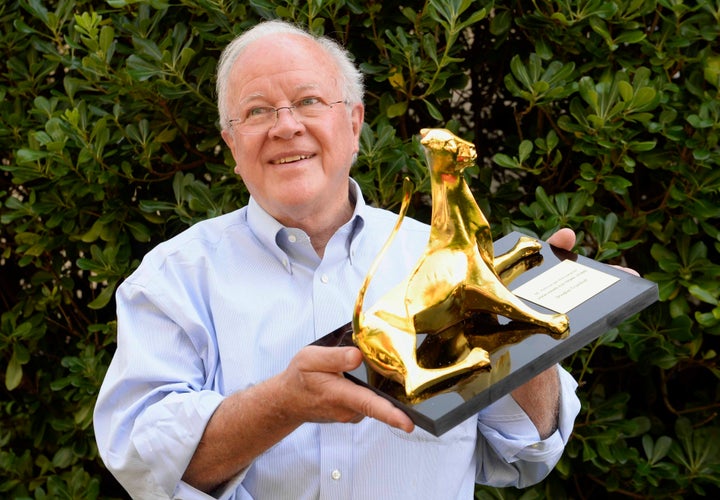Douglas Trumbull poses with the Film Vision Award Pardo at the 66th Locarno International Film Festival in Locarno, Switzerland on Aug. 14, 2013. Trumbull, a visual effects master who showed movie audiences indelible images of the future and of space in films like “2001: A Space Odyssey,” “Close Encounters of the Third Kind” and “Blade Runner,” died Monday, Feb. 7, 2022, of complications from mesothelioma. He was 79. (AP Photo/Keystone, Urs Flueeler, File) qhiukiuiqkeinv