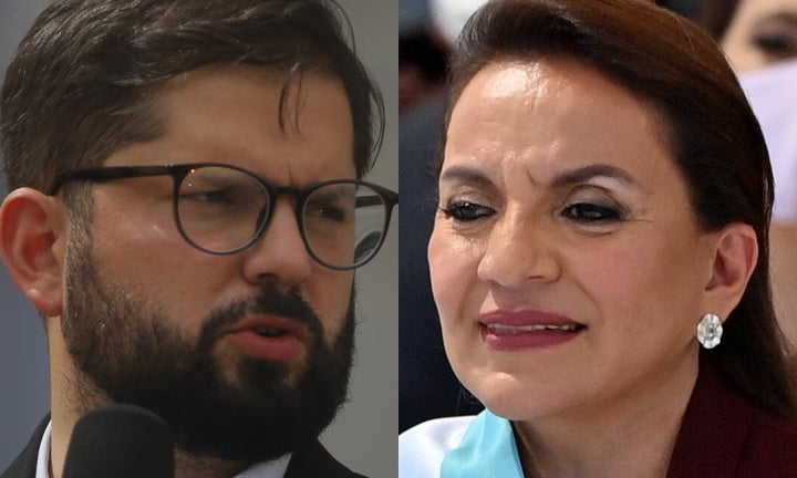 Gabriel Boric (Chile) y Xiomara Castro (Honduras).