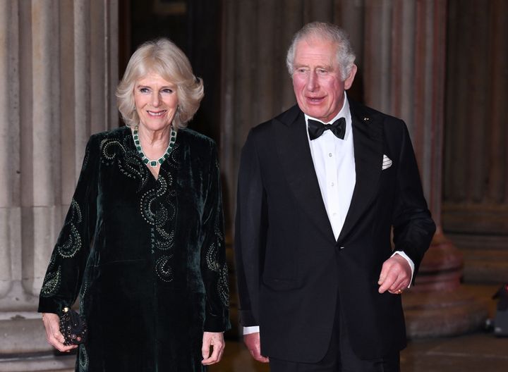 Prince Charles and Camilla, Duchess of Cornwall, attend a reception to celebrate the British Asian Trust at the British Museum on Feb. 9 in London.