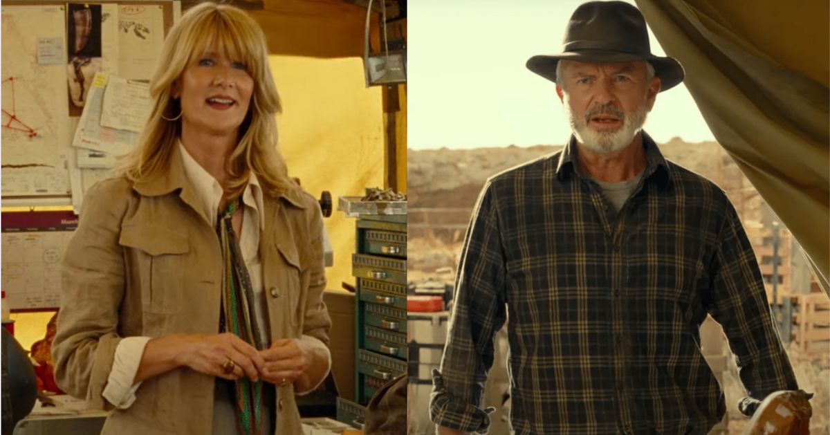 Laura Dern Sam Neill And Jeff Goldblum Reunite In Jurassic World Dominion Trailer Huffpost 