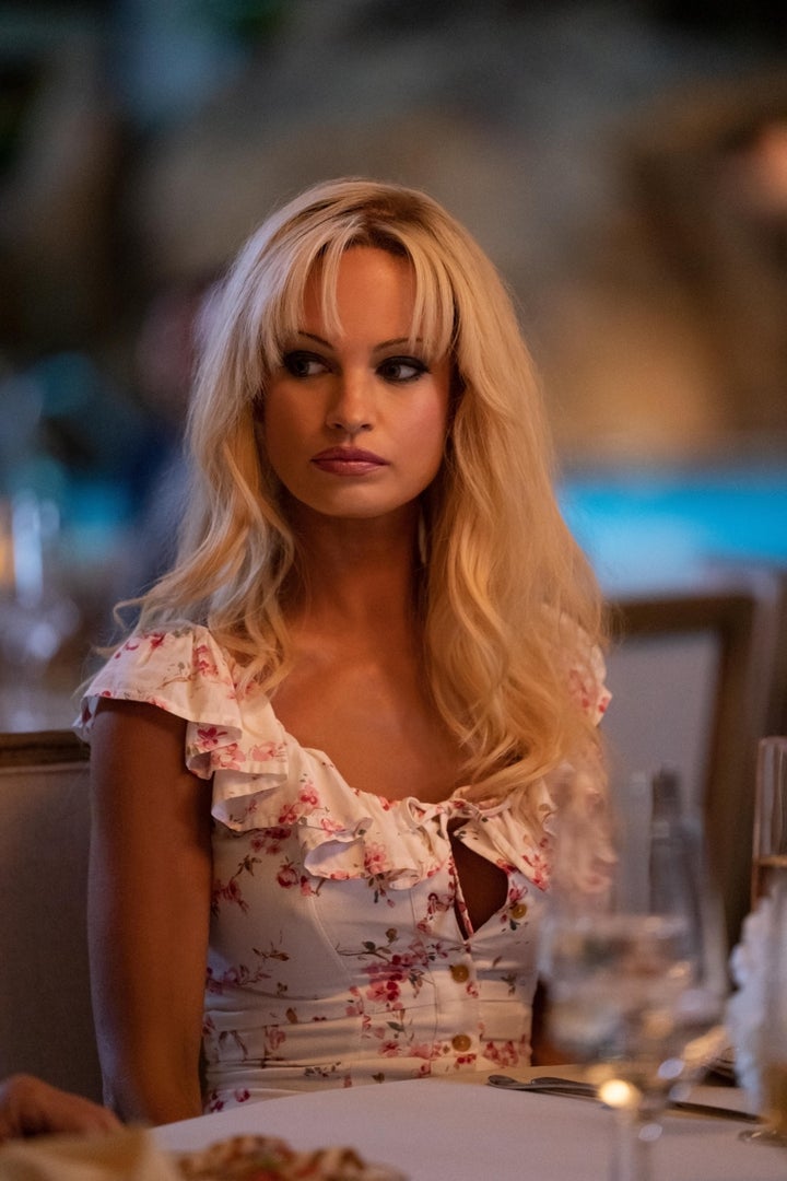 Actor Lily James plays Pamela Anderson in Hulu's "Pam & Tommy."