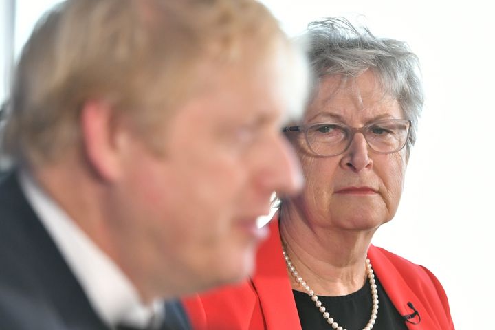 Boris Johnson pictured with Gisela Stuart while on the general election campaign trail. 