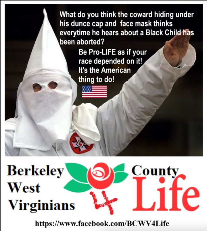 The graphic that Berkeley County West Virginians for Life sent Walker and posted on Facebook.