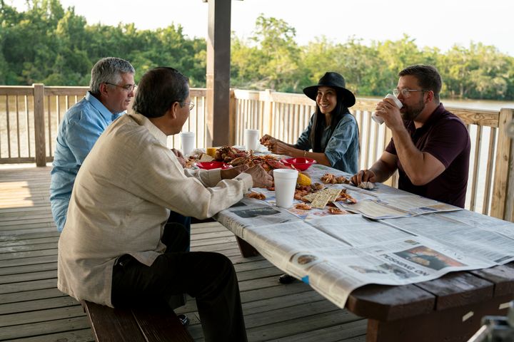 In one episode of her new series, Ling attends a shrimp boil with the descendants of some of the earliest Filipino immigrants in Louisiana.
