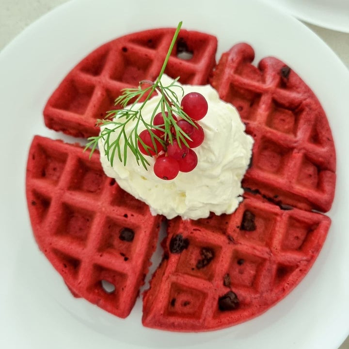 Red velvet waffles