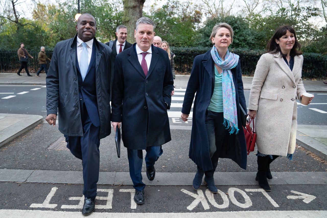 Keir Starmer and David Lammy with Yvette Cooper and Rachel Reeves - two of the Labour women set to enjoy a higher profile
