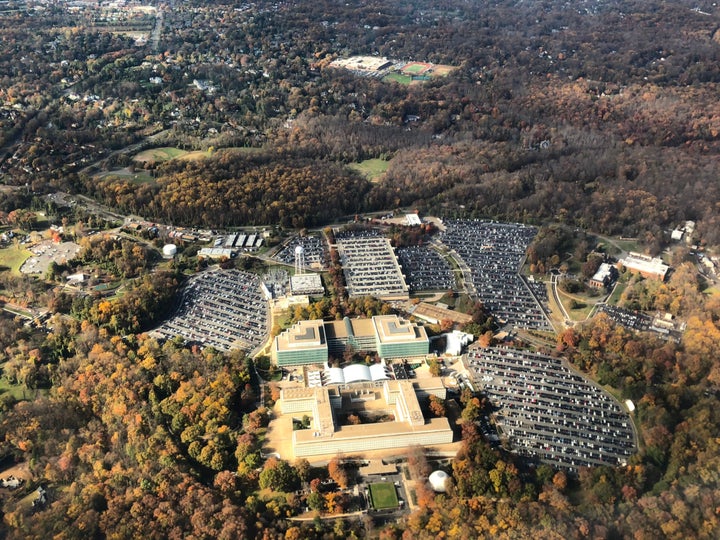 Aerial image of George Bush Center for Intelligence, the headquarters of the Central Intelligence Agency (the CIA), located in Langley in Virginia, United States, taken on November 7, 2018. (Photo by Daniel SLIM / AFP) (Photo credit should read DANIEL SLIM/AFP via Getty Images)