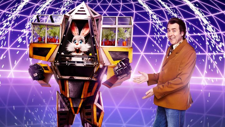 Jonathan Ross with Masked Singer contestant Robobunny