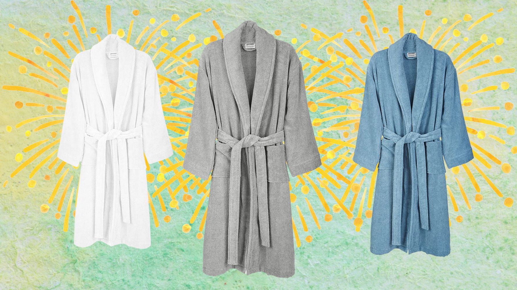 Hotel Edition White Waffle/Terry Men Bathrobe, with Silver Name (at Front)  Personalized (L)