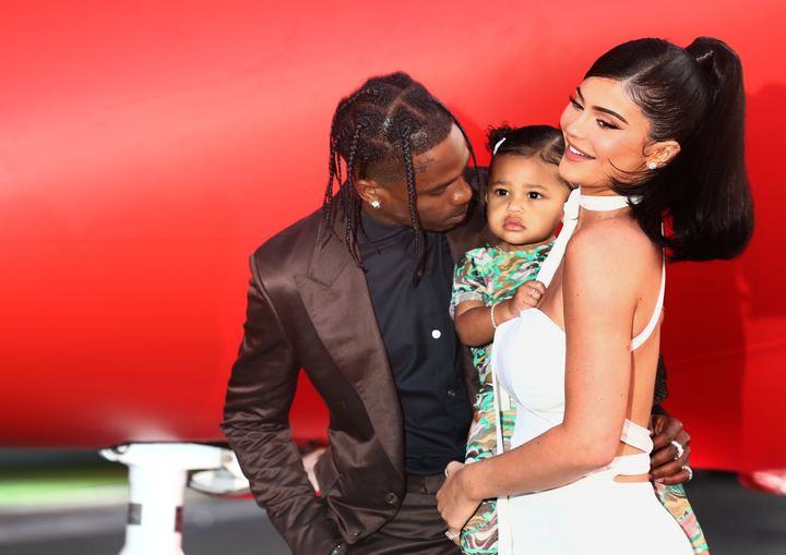 Travis Scott and Kylie Jenner attend the Los Angeles premiere of "Travis Scott: Look Mom I Can Fly" on Aug. 27, 2019, in Santa Monica, California.