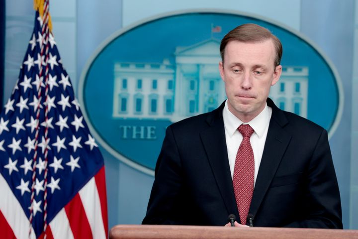 US national security advisor Jake Sullivan speaks during the daily White House press briefing.