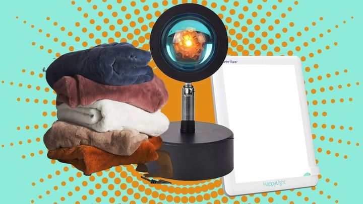 Get cozy with these ultra soft fuzzy blankets, add some serious ambience to any room with this sunset lamp and boost your your mood with this therapy light.