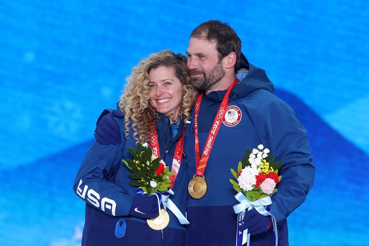 Gold medalist snowboarders Lindsey Jacobellis, 36, and Nick Baumgartner, 40, set age records in Beijing.