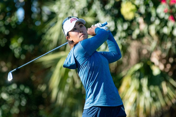 Danielle Kang during the final round of the Gainbridge LPGA on January 30, 2022, at Boca Rio Golf Club in Boca Raton, FL.