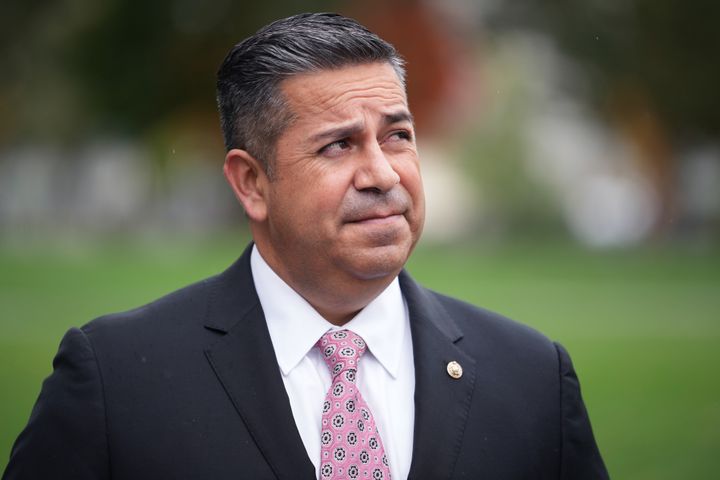Sen. Ben Ray Lujan in 2021. He checked himself into the hospital last month after experiencing dizziness.