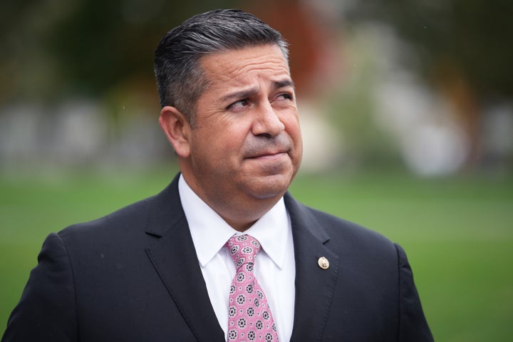 Sen. Ben Ray Lujan in 2021. He checked himself into the hospital last month after experiencing dizziness.