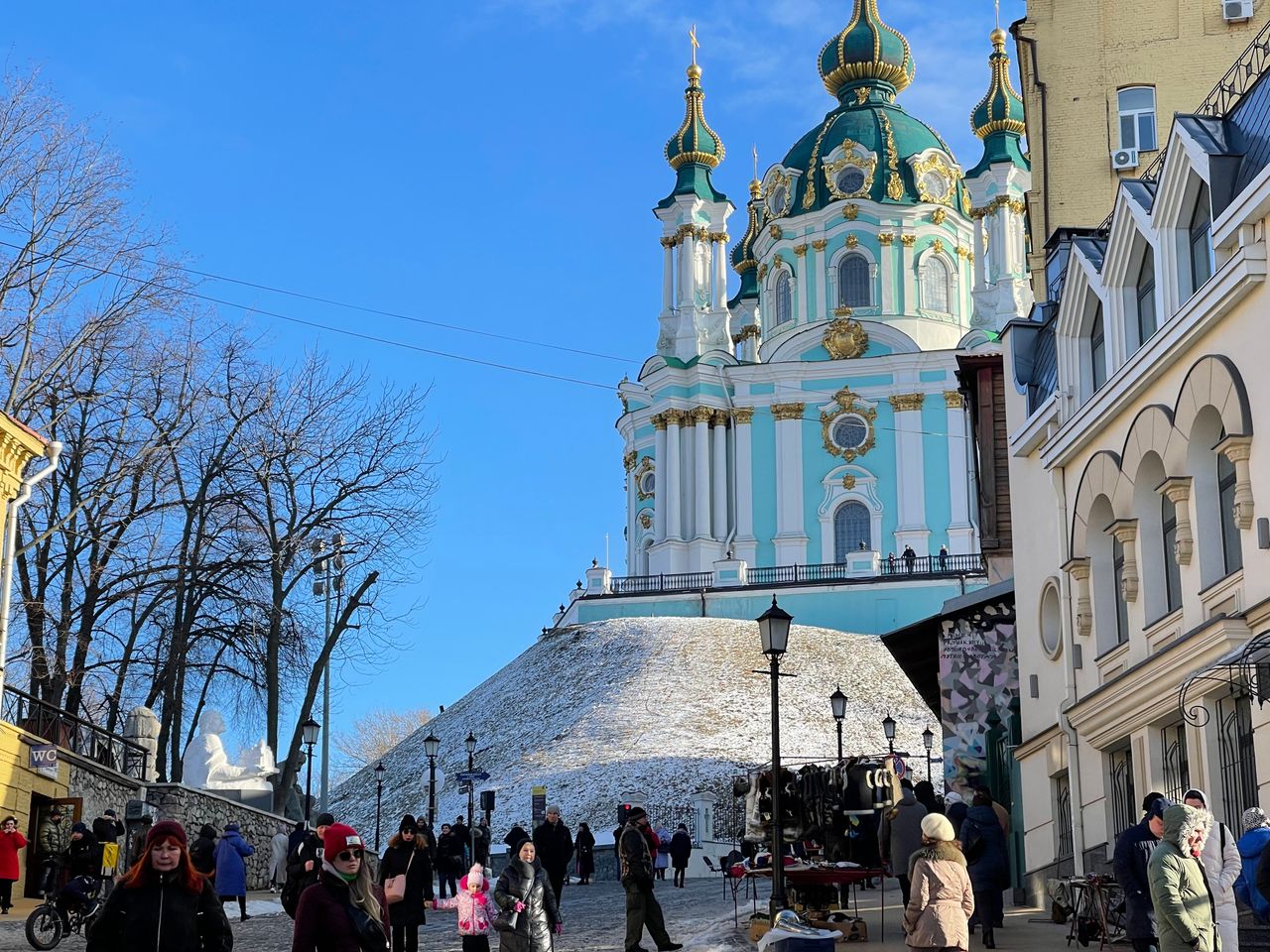 O φημισμένος ναός του Αγιου Ανδρέα στο Κίεβο, Κυριακή 13 Φεβρουαρίου 2022.