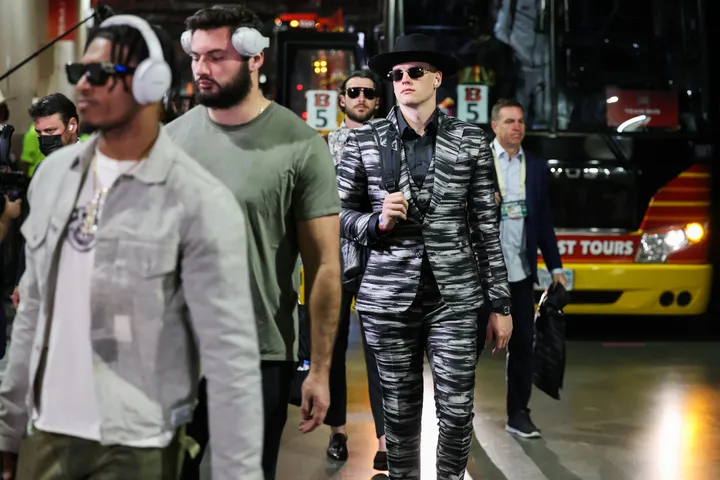 Joe Burrow Is Roasted For Wearing Flashy Pregame Suit After Super Bowl 2022  Loss
