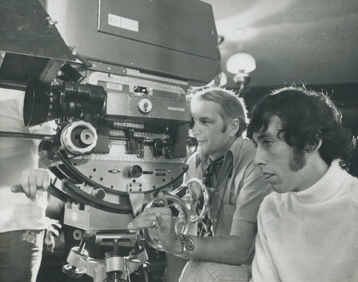 Ivan Reitman and his chief cameraman Ken Lambert work on "Foxy Lady."