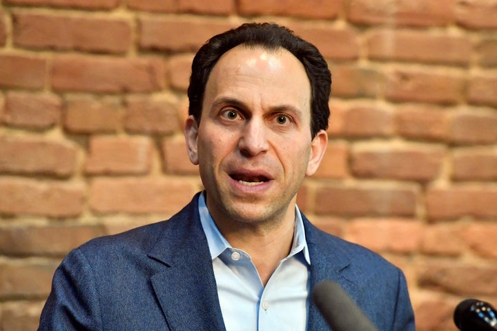 Louisville Democratic mayoral candidate Craig Greenberg speaks during a news conference in Louisville on Feb. 14. Greenberg was shot at Monday morning at a campaign office but was not struck.