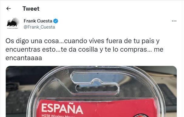 El comentado tuit de Frank Cuesta.