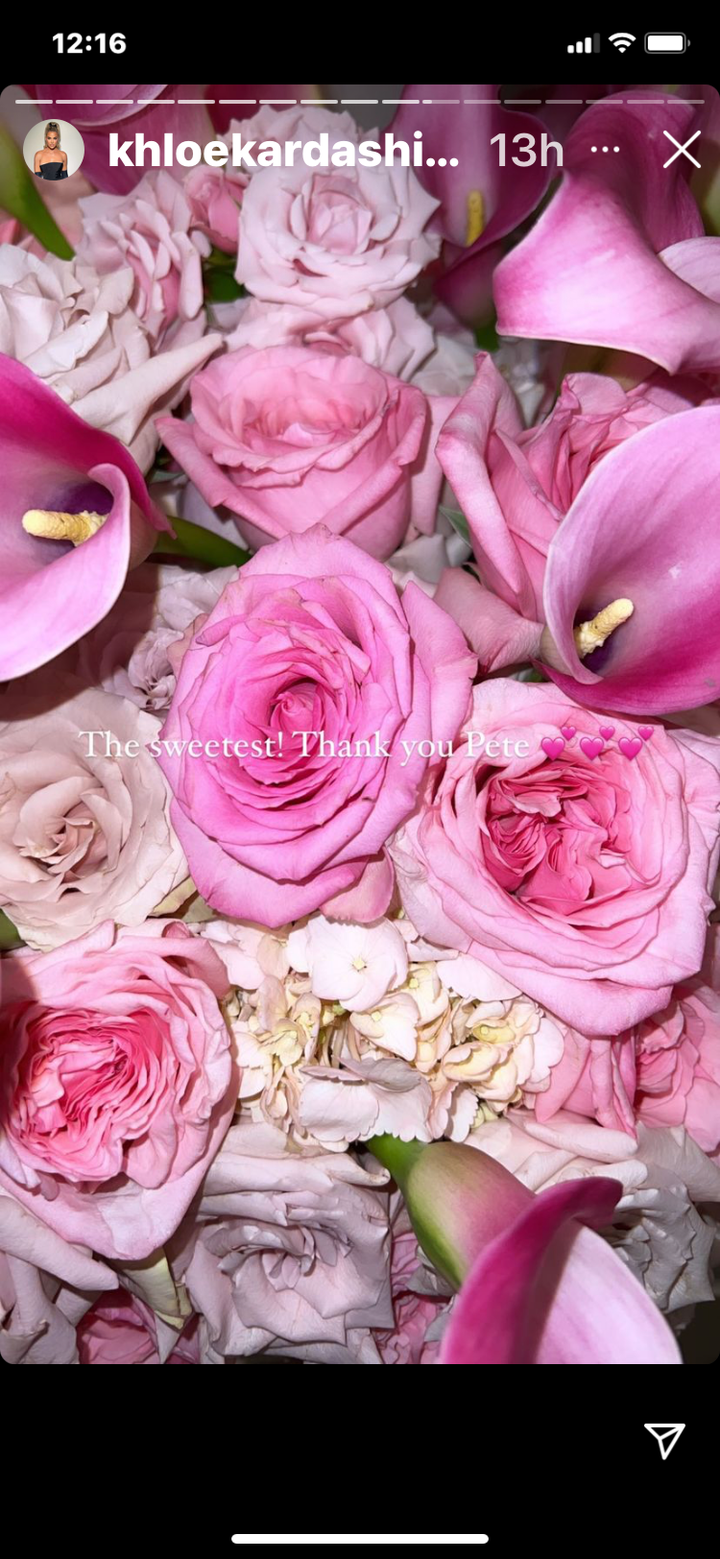 The flowers Pete Davidson sent to Khloe Kardashian on Valentine’s Day.
