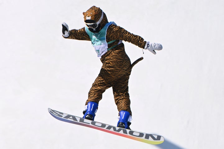 French snowboarder Lucile Lefevre was a crowd pleaser at Big Air Shougang.