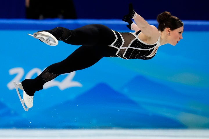 Josefin Taljegard, pictured competing in the short program, said pants are "more comfortable."