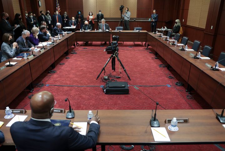 Republicans on the Senate banking committee boycotted a nomination hearing, blocking votes on five of President Biden's nominees to the Federal Reserve. (Photo by Win McNamee/Getty Images)