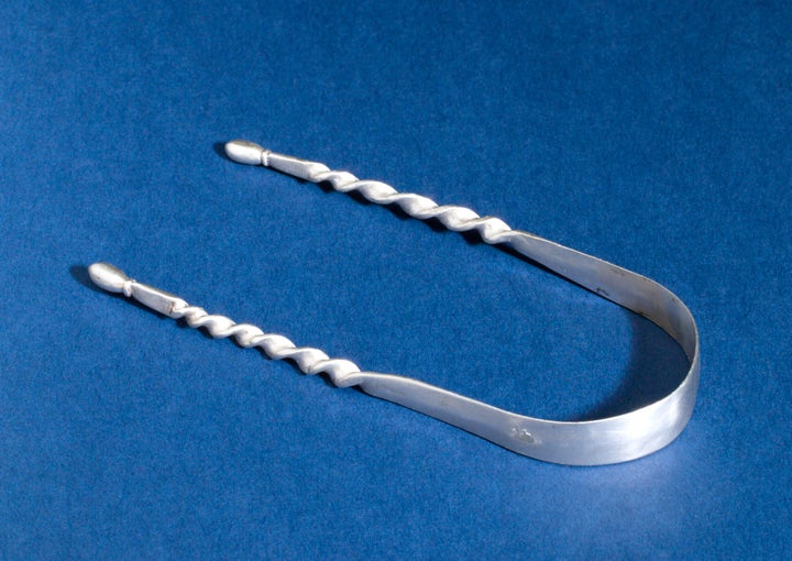 Silver tongue scraper, circa 1800.