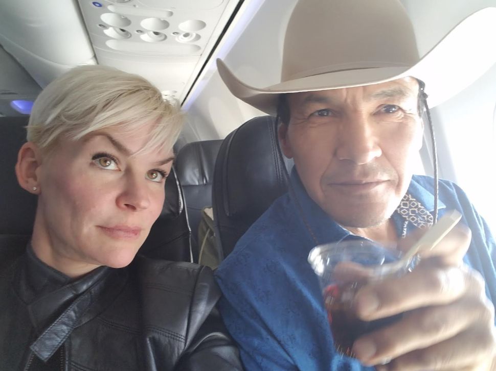 The author and her boyfriend, Rod, on the plane to Reno, Nevada.