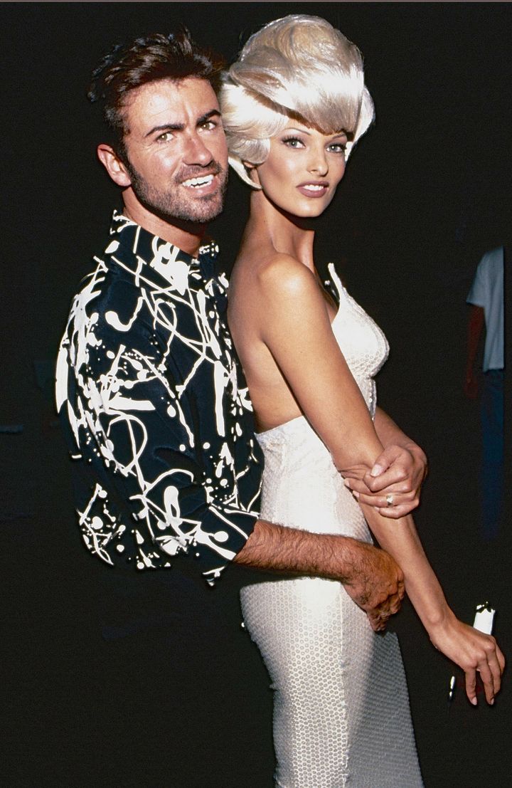 Linda with George Michael and during the Too Funky video shoot circa 1992 in Paris, France. (Photo by Kevin Mazur/Getty Images)
