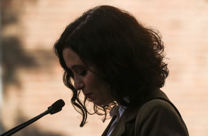 Isabel Diaz Ayuso, el pasado mayo, tras depositar su voto en Madrid.
