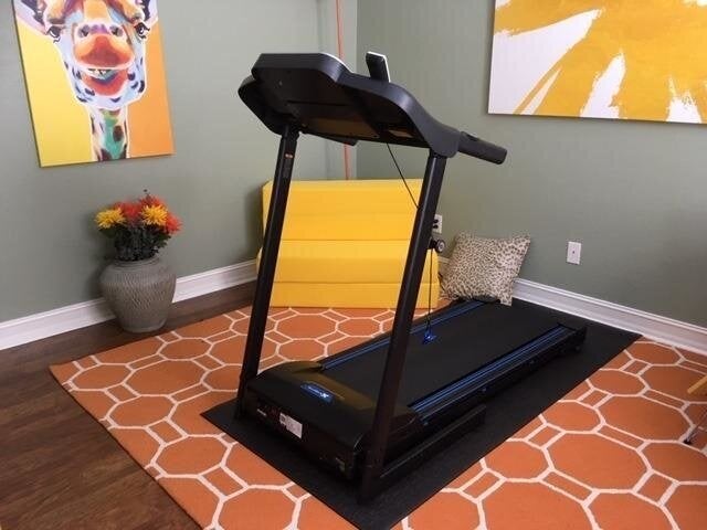 A compact folding treadmill that works well for apartments