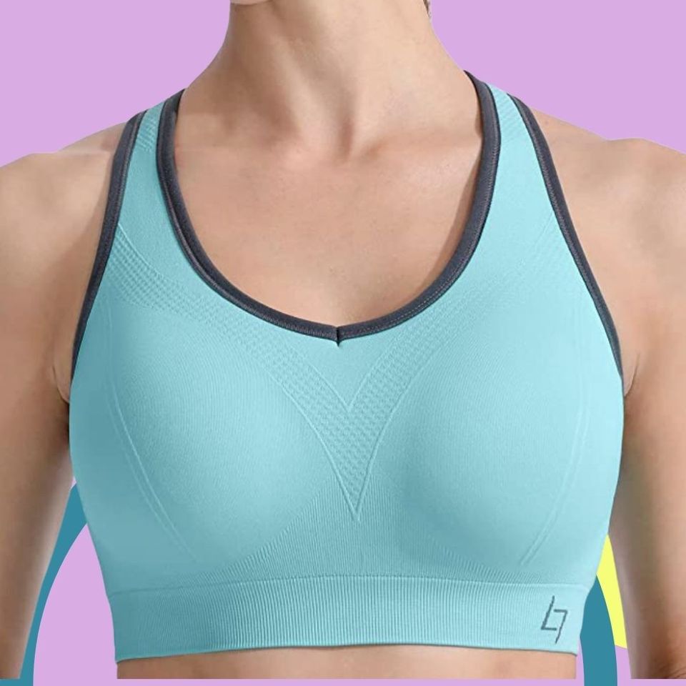Double Strapped Back Sports Bra - Turquoise Green