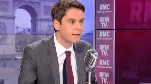 Gabriel Attal sur BFM TV/RMC vendredi 18 février 2022.