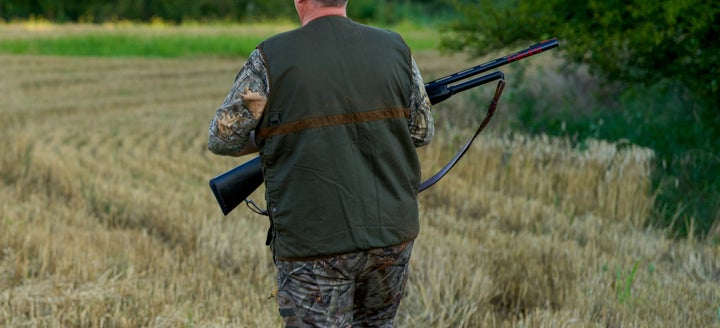 photos showing moments from the hunt of a hunter and his dog