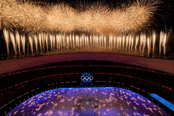 Fireworks over the closing ceremony.