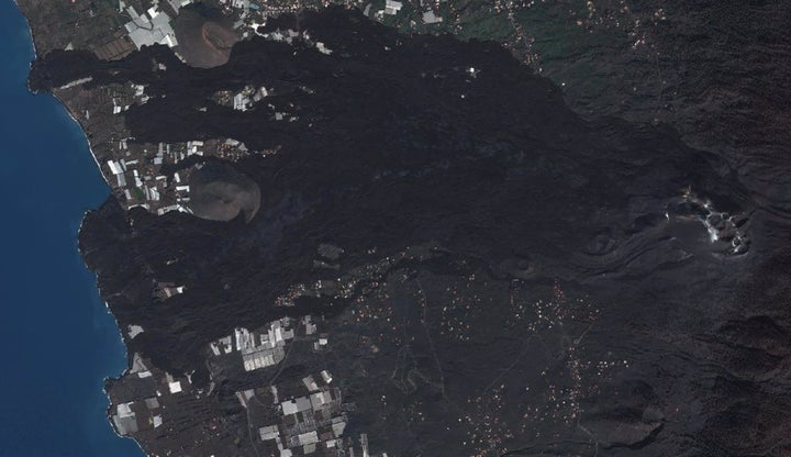 Grafcan publica la primera ortofoto de la zona de erupción