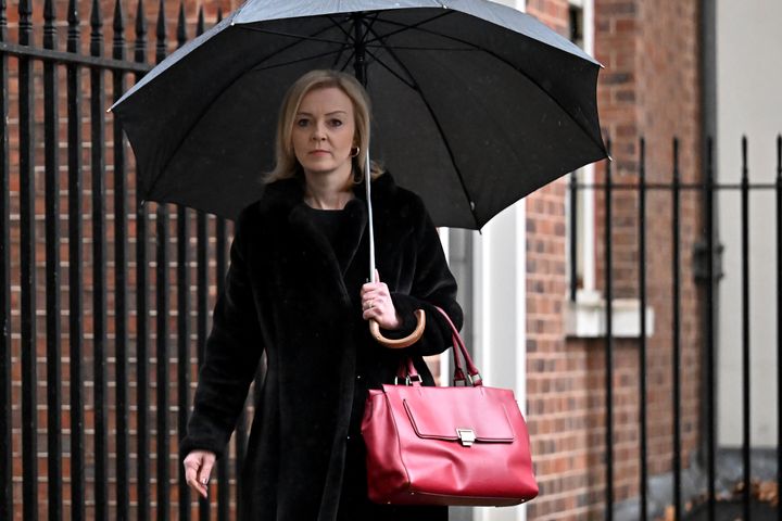 Foreign secretary Liz Truss leaves Downing Street after an emergency Cobra meeting to discuss the UK response to the crisis in Ukraine.