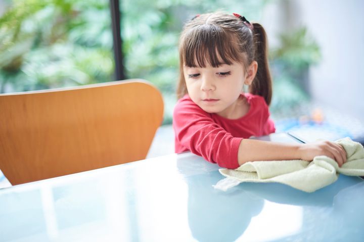 Starting around age 4, kids can help you with the dreaded task of cleaning up.