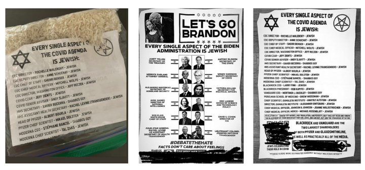 Antisemitic fliers distributed around Napa, California, earlier this week.
