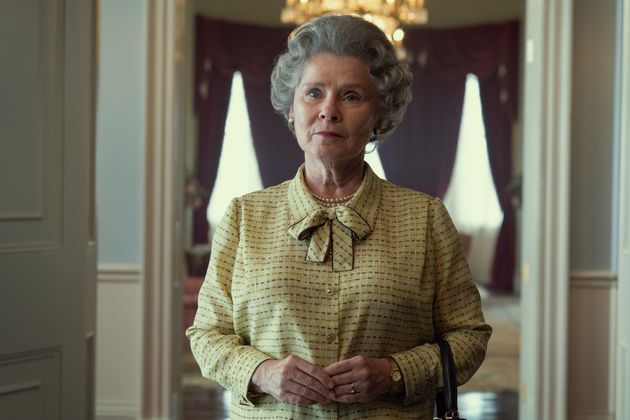 Imelda Staunton on the set of The Crown