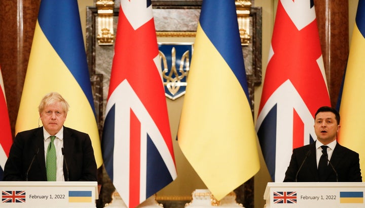 Prime Minister Boris Johnson with Volodymyr Zelensky in Kyiv earlier this month